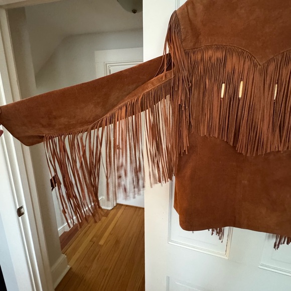 Vintage Diamond Leathers Fringe Leather Jacket with Beads - Picture 4 of 9